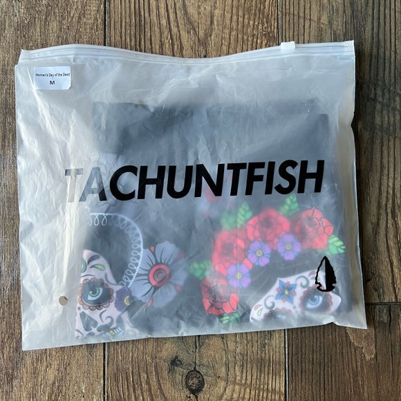 Tachuntfish THF Athletic Shorts Dia De Los Muertos Skull Pattern Womens M - Picture 2 of 3